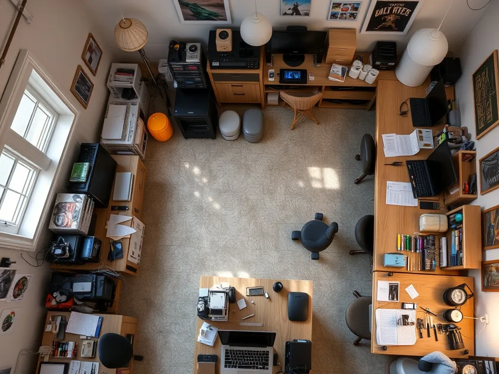 Compact craft corner layout