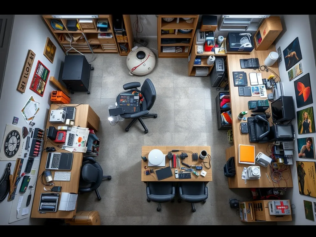 White and wood hobby studio